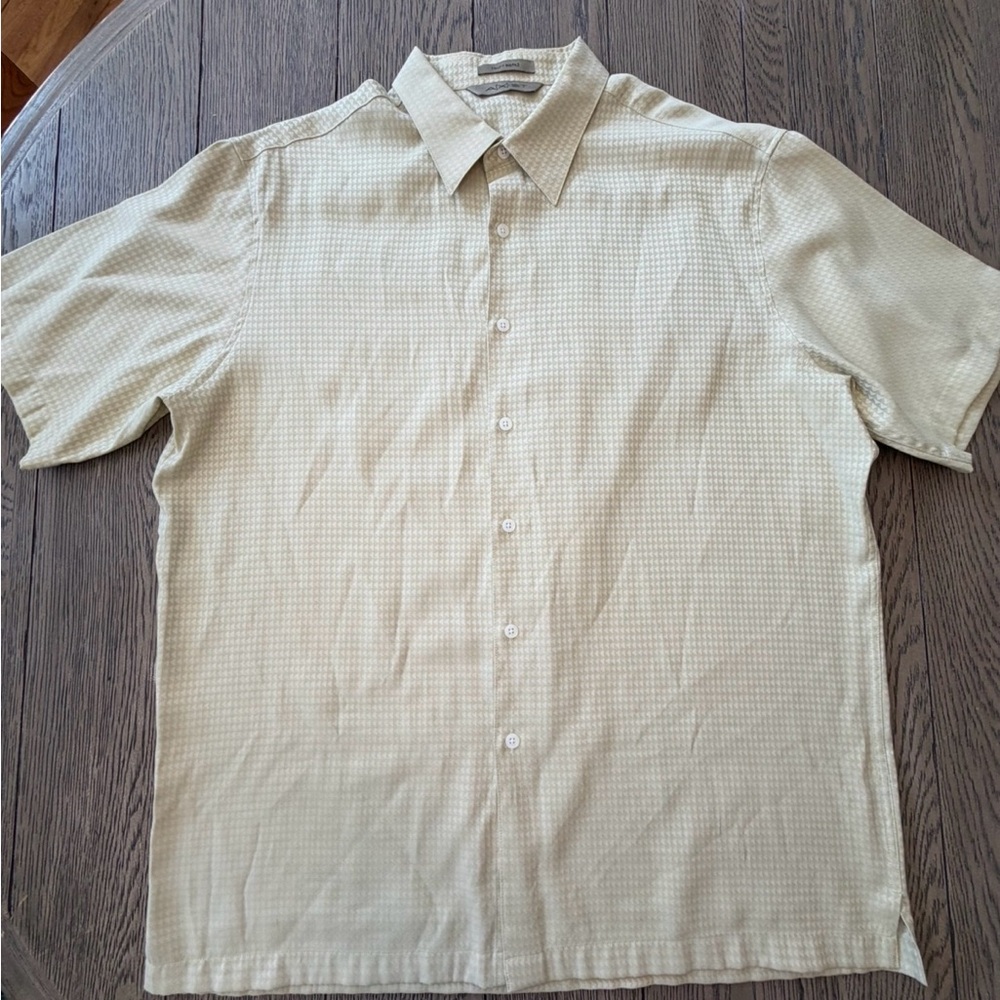 Axist Golden-Yellow Short Sleeve Button Down Shirt